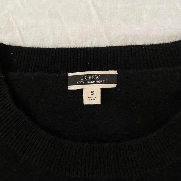 J. Crew Cashmere Crewneck small bow ribbon black - Picture 2 of 6